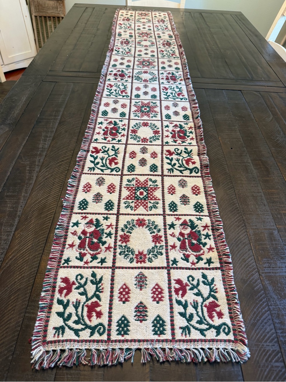 Tapestry Holiday Christmas Table Runner 74”